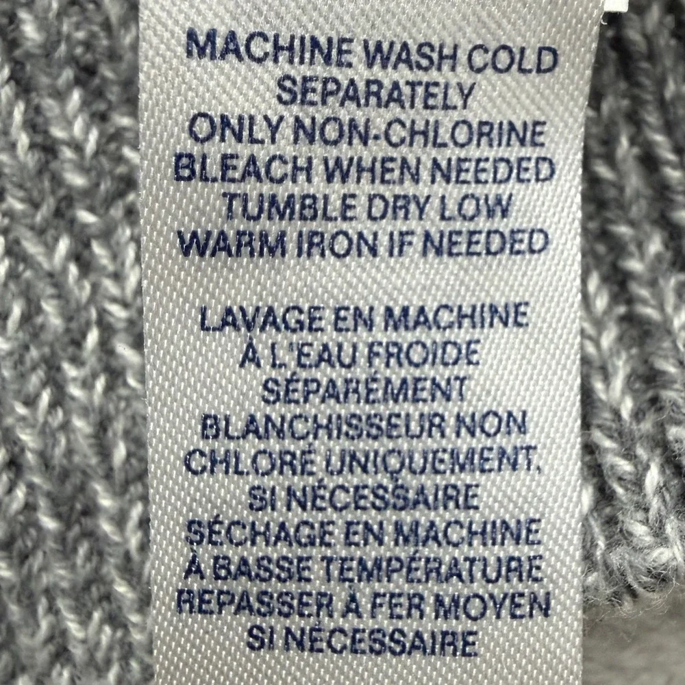 Chaps Cardigan Mens XXL Gray Pebble Twist V-Neck Button Up Pockets Sweater